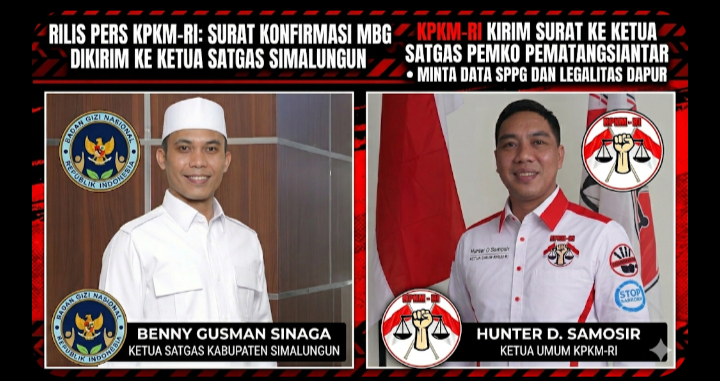 KPKM-RI Kirim Surat Konfirmasi MBG ke Ketua Satgas Kabupaten Simalungun Benny Gusman Sinaga